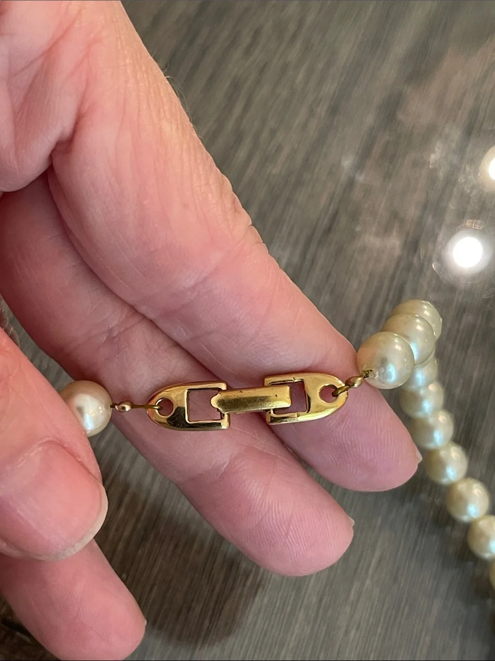 Vintage Napier Three Strand Waterfall Faux Pearl Necklace - Ivory/Cream 18” appr